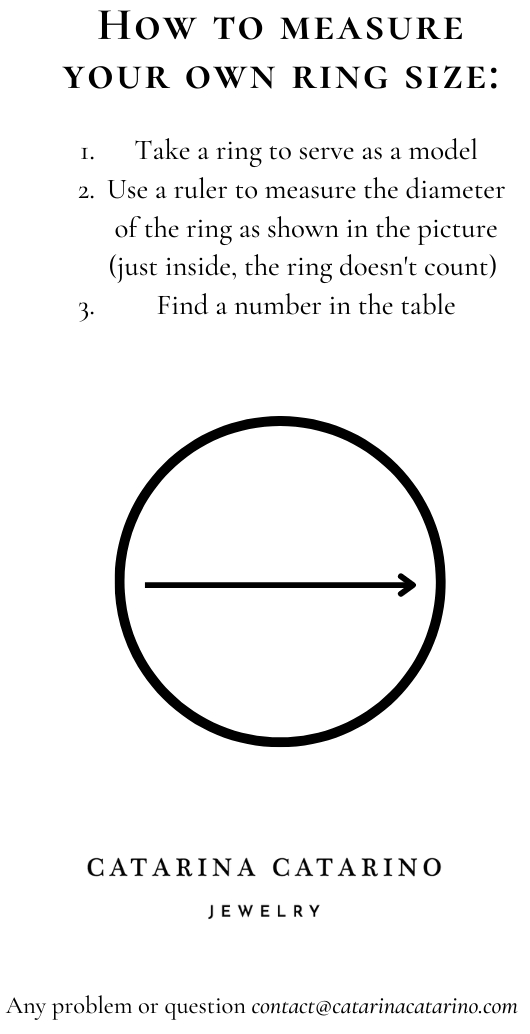 Tabela de tamanhos - size guide: Catarina Catarino