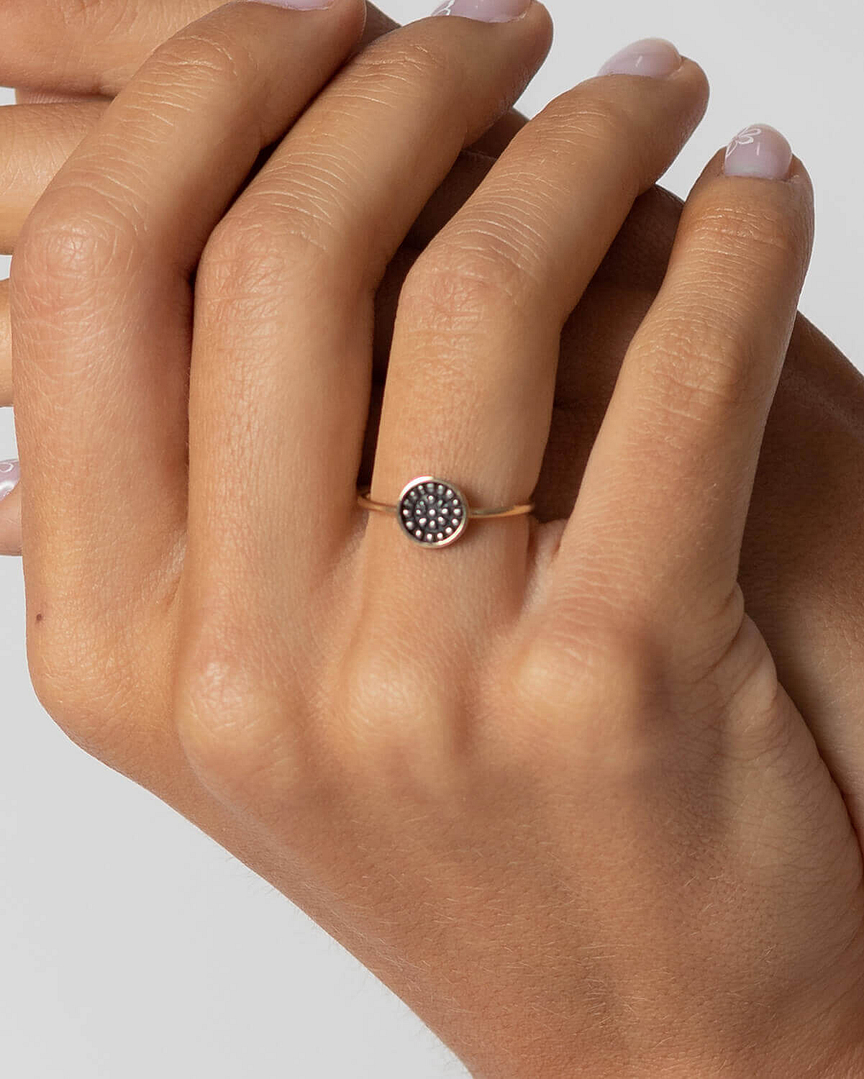 Anel em ouro com círculo em prata - Image 2